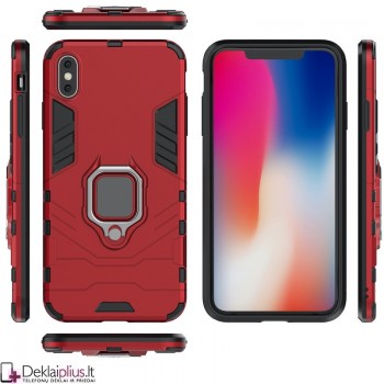 Sustiprintas dėklas 4in1 - raudonas (IPHONE XS MAX) Sustiprintas dėklas 4in1 - raudonas (IPHONE XS MAX)